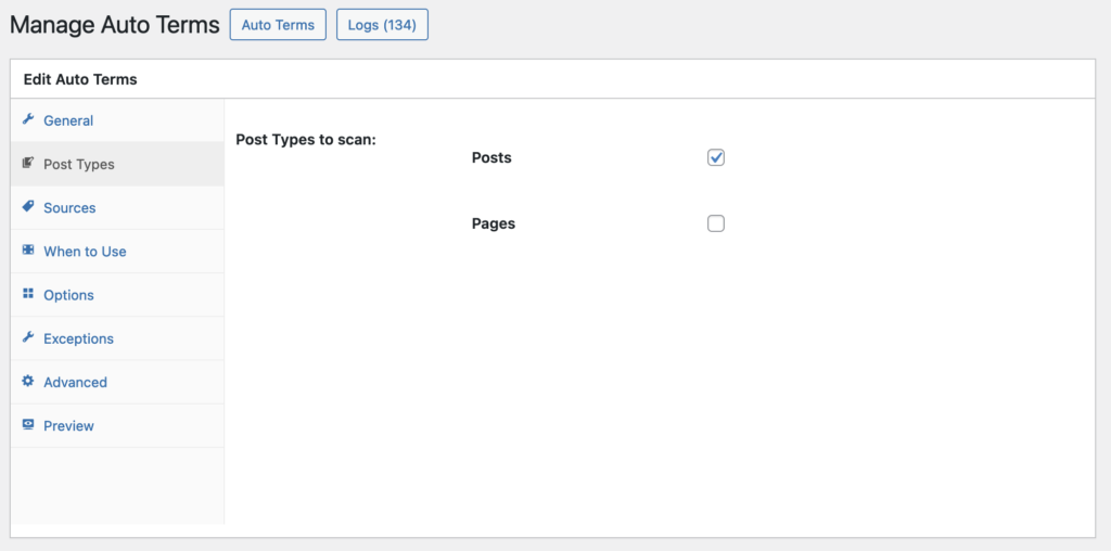 Auto Terms post type
