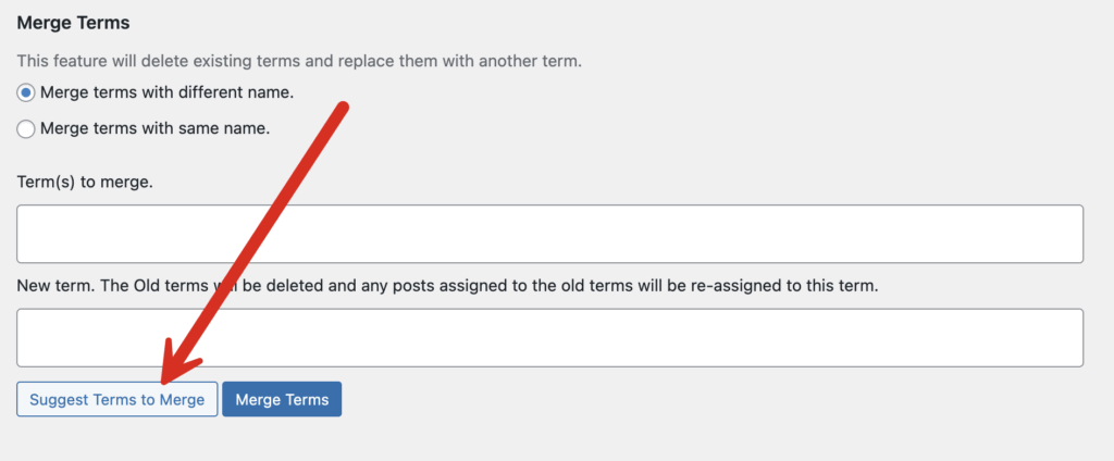 Suggest terms to merge