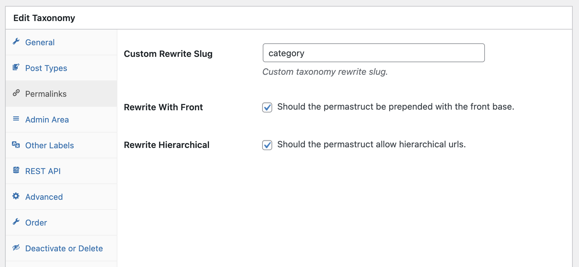 Taxonomies: Permalinks