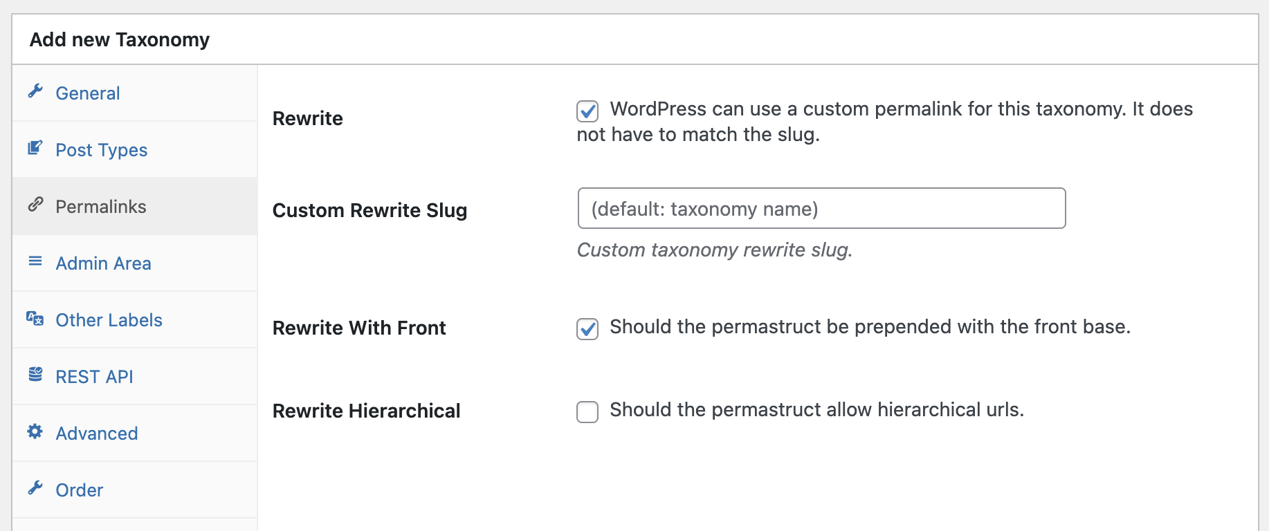 Taxonomies: New Permalinks