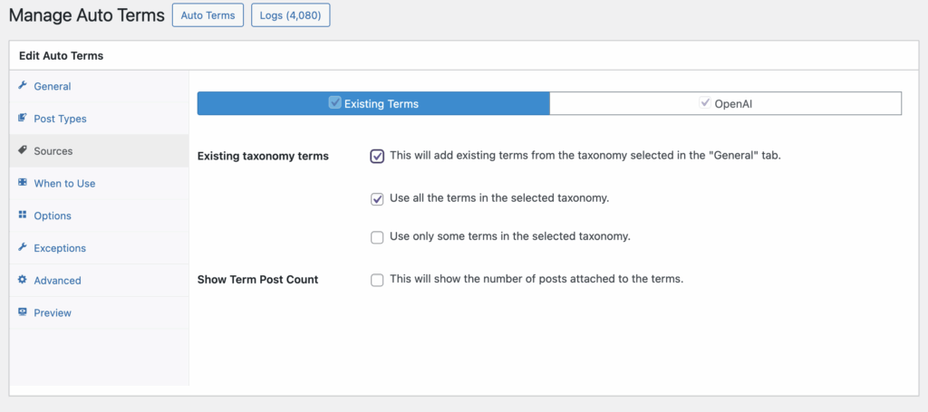 Automatic terms generated by TaxoPress in Auto Terms