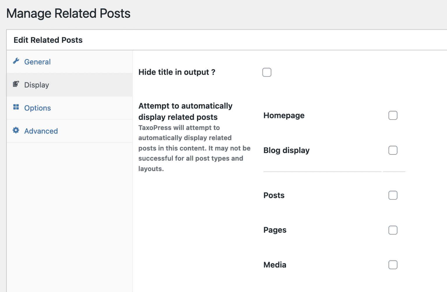 Where to Display Related Posts - TaxoPress