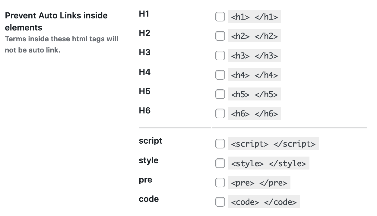 Allow Auto Links to Skip Content Areas - TaxoPress