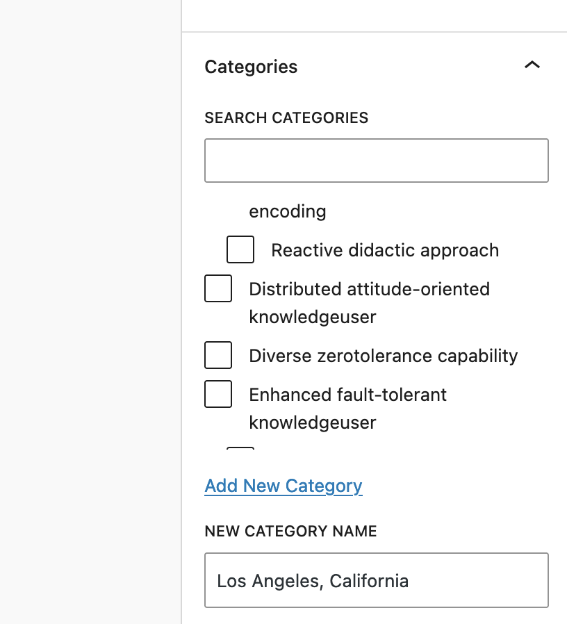 Categories in WordPress terms