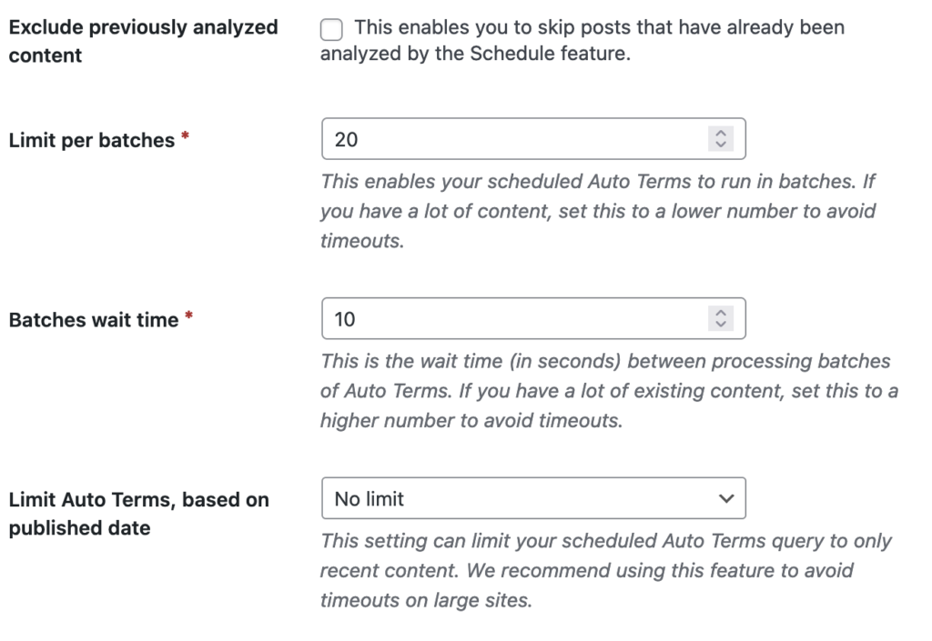 Safeguards for Large sites