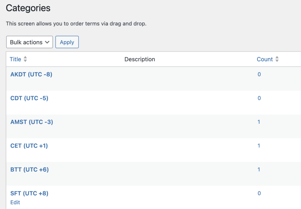 Reorder your terms using a drag-and-drop interface